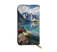 SDTYKHJ Portefeuille long pour femme - Grande capacité - En cuir - Moraine - Canoës - Pour cartes et téléphone