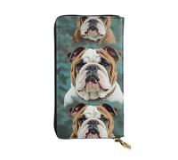 SDTYKHJ Portefeuille long pour femme - Grande capacité - En cuir - Motif bouledogue anglais - Porte-cartes - Porte-téléphone - Sac de voyage
