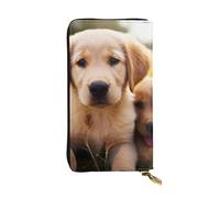 SDTYKHJ Portefeuille long pour femme - Grande capacité - En cuir - Motif chiot Golden Retriever - Porte-carte pour téléphone portable