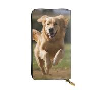 SDTYKHJ Portefeuille long pour femme - Grande capacité - Golden Retriever - En cuir - Porte-cartes - Porte-téléphone - Sac de voyage