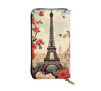SDTYKHJ Portefeuille long pour femme - Grande capacité - Motif floral vintage - En cuir - Porte-carte - Porte-carte - Portefeuille de voyage