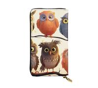 SDTYKHJ Portefeuille long pour femme - Grande capacité - Motif hiboux - Oiseaux - En cuir - Porte-cartes - Porte-carte - Portefeuille de voyage