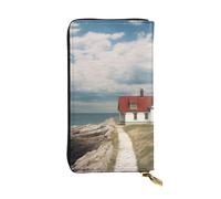 SDTYKHJ Portefeuille long pour femme - Grande capacité - Motif phare - En cuir - Porte-carte - Porte-téléphone - Sac à main de voyage