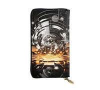 SDTYKHJ Portefeuille long pour femme - Grande capacité - Thème musical - Clefs de musique - En cuir - Porte-cartes pour téléphone portable - Sac à main de voyage