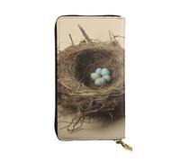 SDTYKHJ Portefeuille pour femme - Grande capacité - En cuir - Motif nid d'oiseaux - Porte-carte - Porte-téléphone - Sac à main de voyage