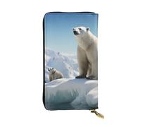 SDTYKHJ Portefeuille pour femme - Grande capacité - En cuir - Ours polaire - Pingouin - Porte-cartes - Porte-carte - Portefeuille de voyage