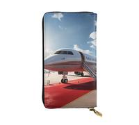 SDTYKHJ Portefeuille pour femme - Grande capacité - En cuir - Tapis rouge - Avion - Porte-carte - Porte-téléphone - Sac de voyage