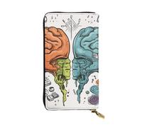 SDTYKHJ Portefeuille pour femme - Grande capacité - Fonction cerveau gauche et droite - En cuir - Porte-carte pour téléphone portable