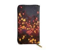 SDTYKHJ Portefeuille pour femme - Grande capacité - Lanterne en papier - En cuir - Porte-carte - Porte-téléphone - Sac à main de voyage