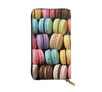 SDTYKHJ Portefeuille pour femme - Grande capacité - Long portefeuille en cuir aromatisé macaron biscuit pâtisseries - Porte-cartes pour femme - Porte-carte pour téléphone portable
