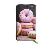 SDTYKHJ Portefeuille pour femme - Grande capacité - Long portefeuille en cuir - Motif donut - Porte-carte pour téléphone portable
