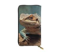 SDTYKHJ Portefeuille pour femme - Grande capacité - Long portefeuille en cuir - Motif lézards - Porte-carte - Porte-téléphone - Sac de voyage