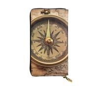 SDTYKHJ Portefeuille pour femme - Grande capacité - Long portefeuille - Loi de la boussole - En cuir - Porte-cartes pour femme - Porte-téléphone - Sac de voyage