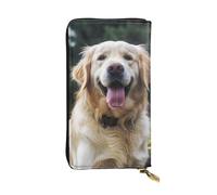 SDTYKHJ Portefeuille pour femme - Grande capacité - Portefeuille long amusant en cuir Golden Retriever - Porte-carte pour téléphone portable