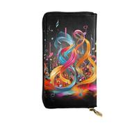 SDTYKHJ Portefeuille pour femme - Grande capacité - Portefeuille long coloré - Note de musique - En cuir - Porte-carte pour téléphone portable