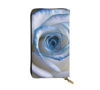 SDTYKHJ Portefeuille pour femme - Grande capacité - Portefeuille long en cuir bleu et blanc rose - Porte-cartes pour femme - Porte-carte de voyage