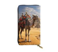 SDTYKHJ Portefeuille pour femme - Grande capacité - Portefeuille long en cuir camel pyramide - Porte-carte pour téléphone portable