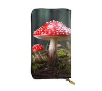 SDTYKHJ Portefeuille pour femme Grande capacité Portefeuille long en cuir champignon rouge et blanc Porte-carte pour téléphone portable Sac à main de voyage