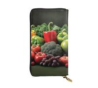 SDTYKHJ Portefeuille pour femme - Grande capacité - Portefeuille long en cuir - Fruits et légumes - Porte-cartes pour femme - Porte-carte - Portefeuille de voyage
