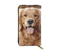 SDTYKHJ Portefeuille pour femme - Grande capacité - Portefeuille long - En cuir - Golden Retriever - Porte-cartes - Porte-téléphone - Sac à main de voyage