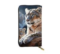 SDTYKHJ Portefeuille pour femme - Grande capacité - Portefeuille long en cuir - Motif lions de montagne - Porte-carte pour téléphone portable