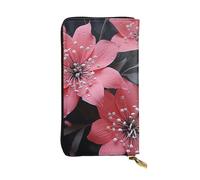 SDTYKHJ Portefeuille pour femme - Grande capacité - Portefeuille long en cuir noir - Motif floral - Porte-carte pour téléphone portable - Sac à main de voyage