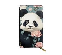 SDTYKHJ Portefeuille pour femme - Grande capacité - Portefeuille long - Joli panda - En cuir imprimé - Porte-cartes pour téléphone portable - Sac à main de voyage