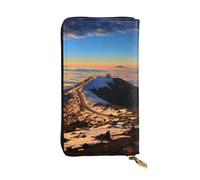 SDTYKHJ Portefeuille pour femme - Grande capacité - Portefeuille long Mauna Kea Summit Sunset en cuir - Porte-cartes pour téléphone portable