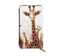 SDTYKHJ Portefeuille pour femme - Grande capacité - Portefeuille long - Motif girafes - En cuir - Avec motif girafes