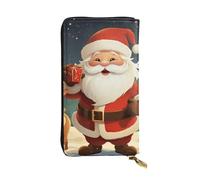 SDTYKHJ Portefeuille pour femme - Grande capacité - Portefeuille long - Père Noël - En cuir - Porte-carte pour téléphone portable