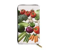 SDTYKHJ Portefeuille pour femme Grande capacité Portefeuille long Présentation de divers légumes Cuir Dames Porte-carte Téléphone Portefeuille Voyage