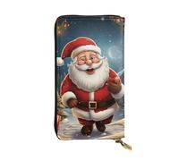 SDTYKHJ Portefeuille pour femme Grande capacité Portefeuille Père Noël Zoom Cuir Dames Porte-carte Téléphone Portefeuille Voyage