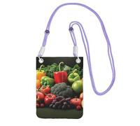 SDTYKHJ Sac à main pour téléphone portable, fruits et légumes, sac à bandoulière étanche pour téléphone portable, sac à bandoulière pour femme, Violet, One Size