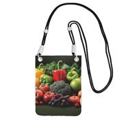 SDTYKHJ Sac à main pour téléphone portable, fruits et légumes, sac à bandoulière étanche pour téléphone portable, sac à bandoulière pour femme, noir, One Size