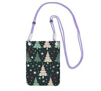 SDTYKHJ Sac à main pour téléphone portable, motif arbre de Noël, sac à bandoulière étanche pour téléphone portable, sac à main à bandoulière pour femme, violet, One Size