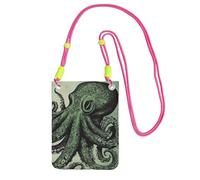 SDTYKHJ Sac à main pour téléphone portable, sac à bandoulière en forme de pieuvre vert, sac à bandoulière étanche pour téléphone portable pour femme