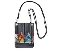 SDTYKHJ Sac à main pour téléphone portable, sac à main coloré pour oiseaux de printemps, sac à bandoulière étanche pour téléphone portable, sac à main à bandoulière pour femme, noir, Taille unique