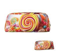 SDTYKHJ Trousse à crayons arc-en-ciel - Grande trousse à crayons portable pour pièces de monnaie - Esthétique - Trousse de maquillage en cuir, Argenté., Taille unique