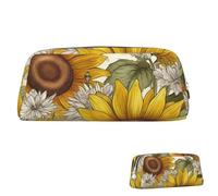 SDTYKHJ Trousse à crayons avec abeilles, tournesols, marguerites, roses, fleurs, grande trousse à crayons, pochette de monnaie esthétique, trousse de maquillage en cuir, Argenté., Taille unique