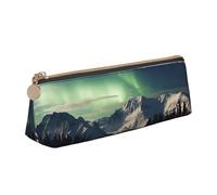 SDTYKHJ Trousse à crayons avec motif aurore du Nord - Grande trousse à crayons portable pour pièces de monnaie - Esthétique - Trousse de maquillage en cuir