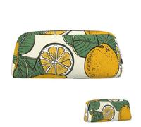 SDTYKHJ Trousse à crayons avec motif citron, grande trousse à crayons, pochette portable pour pièces de monnaie, trousse de maquillage esthétique, trousse de maquillage en cuir, Argenté, taille unique