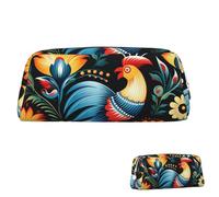 SDTYKHJ Trousse à crayons avec motif d'art populaire polonais, grande trousse à crayons, pochette portable pour pièces de monnaie, trousse de maquillage en cuir, Argenté., Taille unique