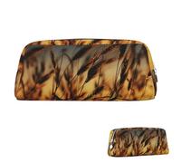 SDTYKHJ Trousse à crayons - Blé marron nuit - Grande trousse portable pour pièces de monnaie - Esthétique - Trousse de maquillage en cuir, Argenté, taille unique