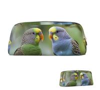 SDTYKHJ Trousse à crayons bleue et verte - Grande trousse à crayons portable pour pièces de monnaie - Sac de maquillage en cuir, doré, One Size