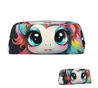 SDTYKHJ Trousse à crayons colorée pour coiffure, grande trousse à crayons, pochette portable pour pièces de monnaie, trousse de maquillage esthétique, trousse de maquillage en cuir, Argenté., Taille