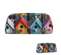 SDTYKHJ Trousse à crayons colorée pour oiseaux de printemps, grande trousse à crayons, pochette portable pour pièces de monnaie, sac de maquillage en cuir, Argenté, One Size