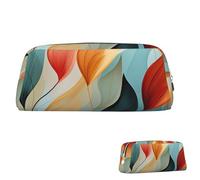 SDTYKHJ Trousse à crayons de style moderne du milieu du siècle, grande trousse à crayons portable, pochette esthétique, trousse de maquillage en cuir, Argenté., Taille unique