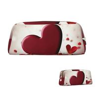 SDTYKHJ Trousse à crayons en cuir avec motif cœurs et amour, grande trousse à monnaie, esthétique, trousse de maquillage, doré, One Size