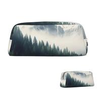 SDTYKHJ Trousse à crayons en cuir avec motif paysage et montagne, pour pièces de monnaie, esthétique, cosmétique, maquillage, Argenté., Taille unique