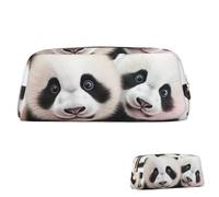 SDTYKHJ Trousse à crayons en cuir pour bébé pandas, grande trousse à crayons, pochette pour pièces de monnaie, esthétique, trousse de maquillage